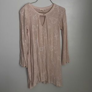 Boho style embroidered paisley dress